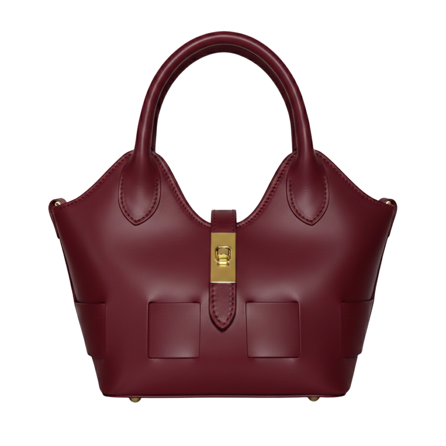 Borsa Diana in vera pelle Made in Italy - Vista frontale - Bordeaux