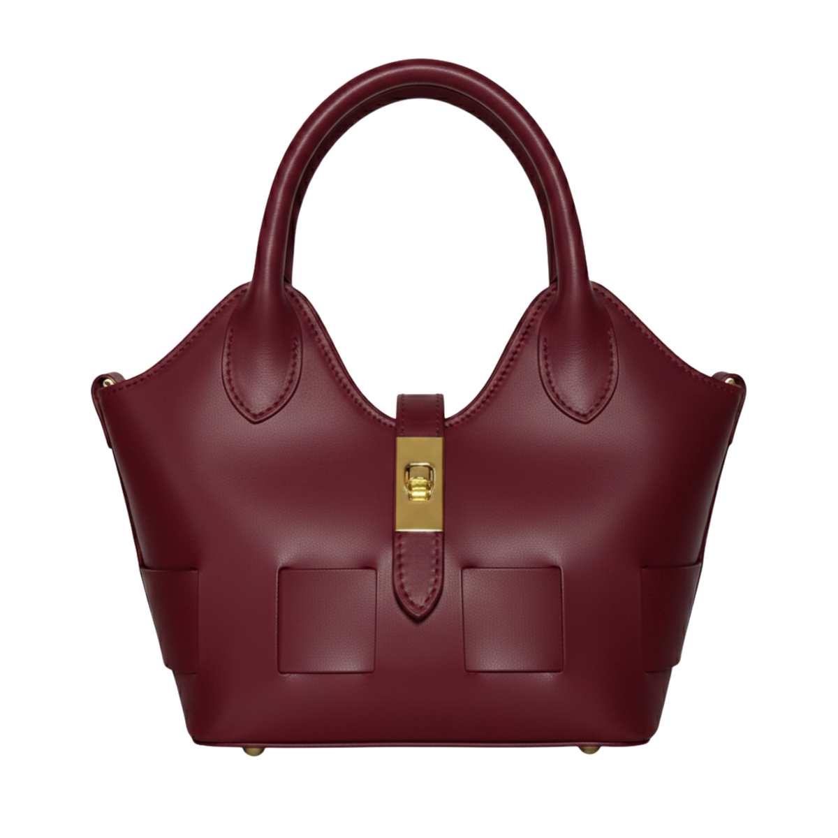 Borsa Diana in vera pelle Made in Italy - Vista frontale - Bordeaux