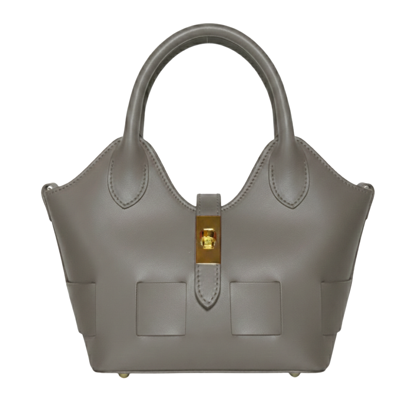 Borsa Diana in vera pelle Made in Italy - Vista frontale - Grigio
