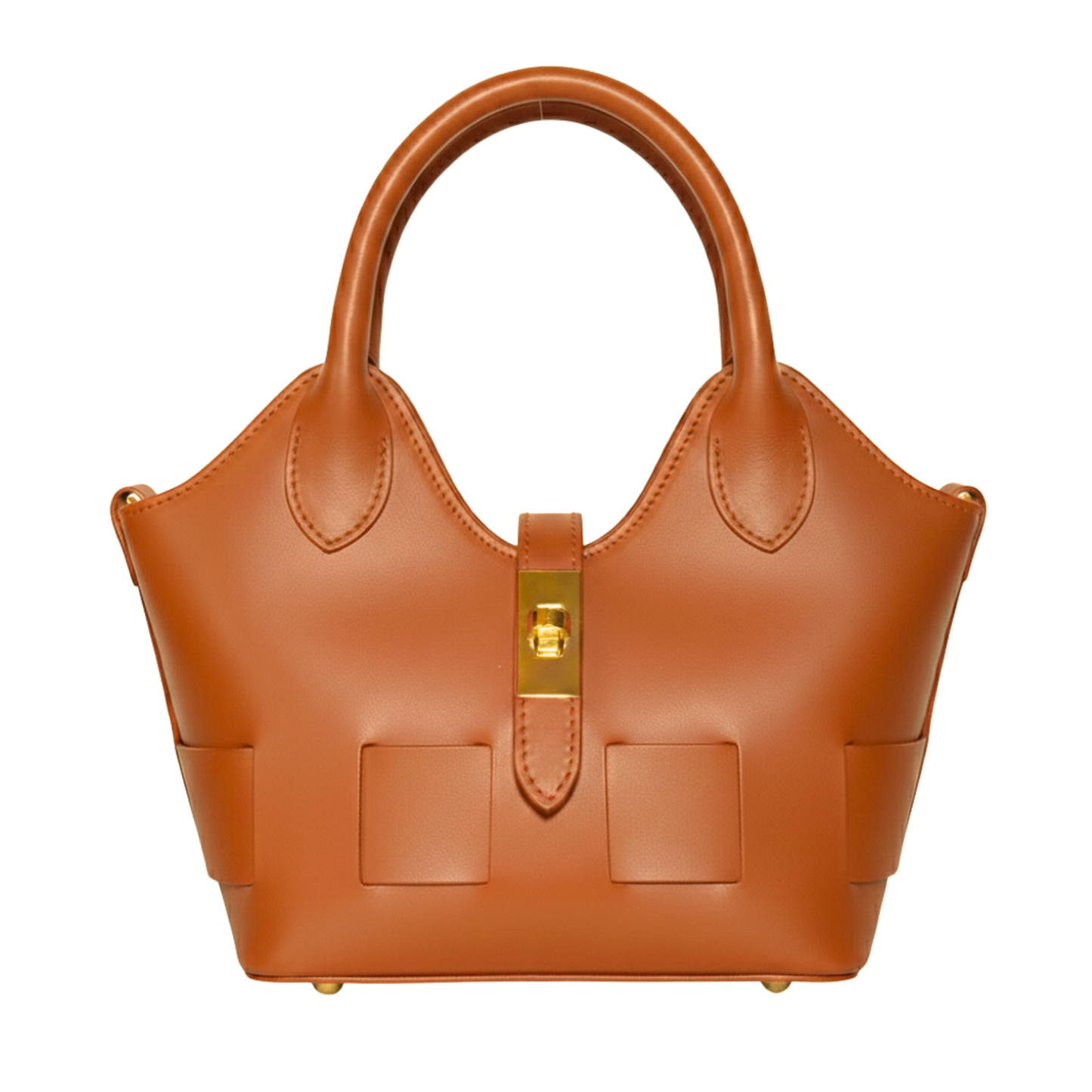 Borsa Diana in vera pelle Made in Italy - Vista frontale - Marrone