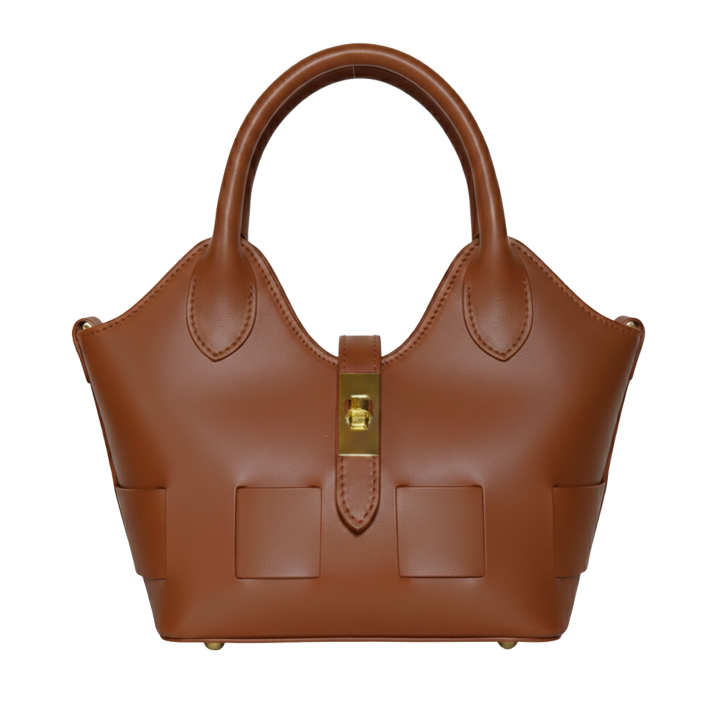 Borsa Diana in vera pelle Made in Italy - Vista frontale - Marrone Scuro