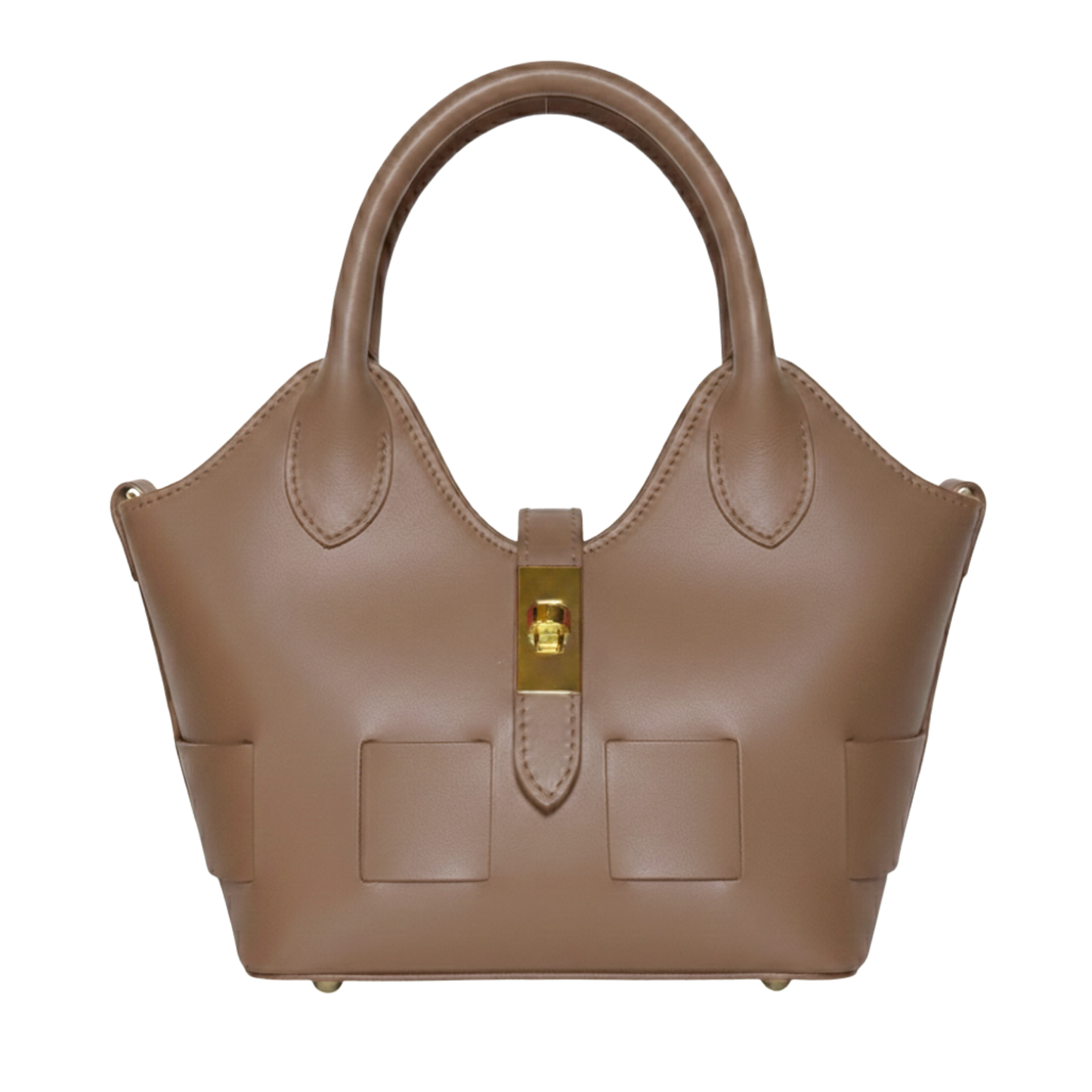 Borsa Diana in vera pelle Made in Italy - Vista frontale - Tabacco