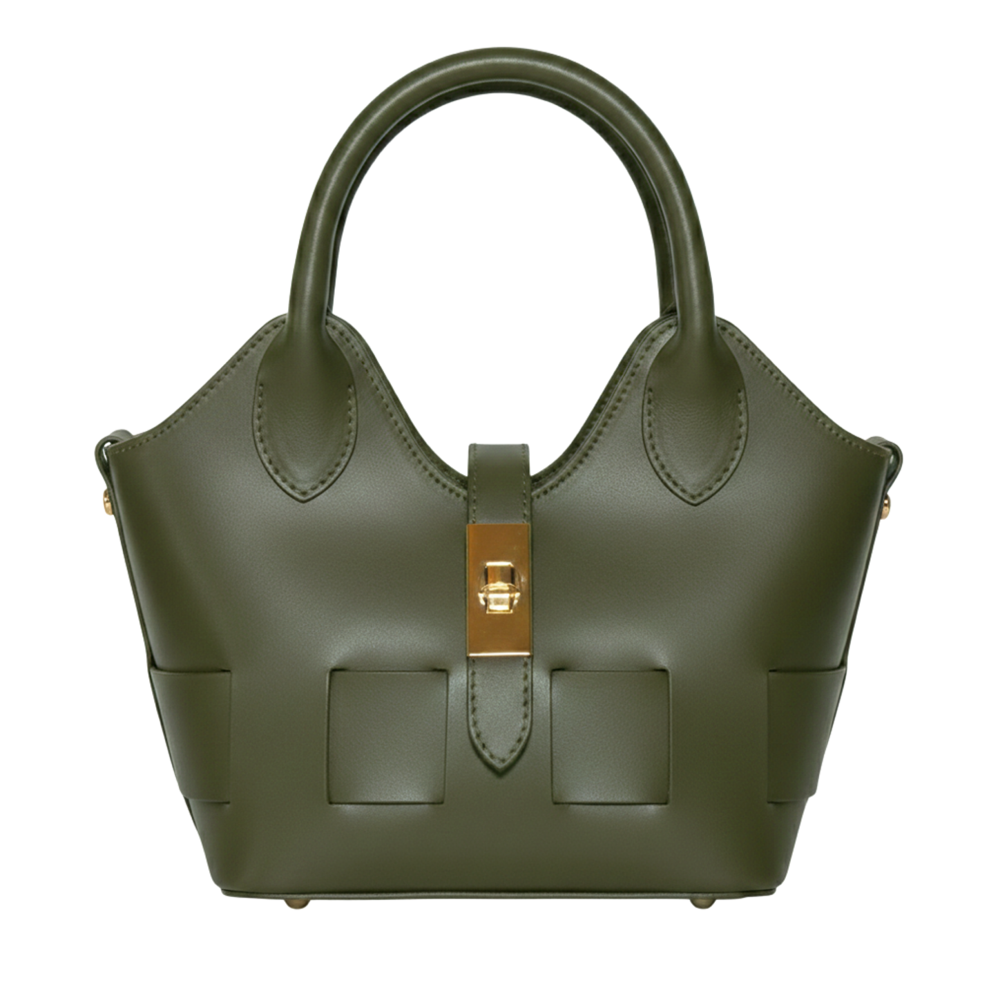 Borsa Diana in vera pelle Made in Italy - Vista frontale - Verde Scuro