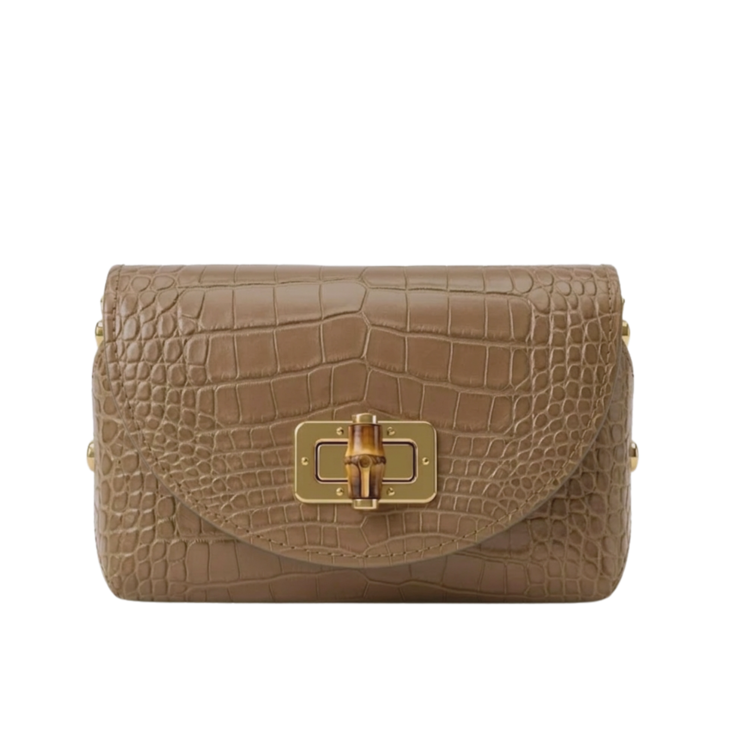 Borsa Fashion Week in pelle stampa cocco Made in Italy – vista frontale - Beige
