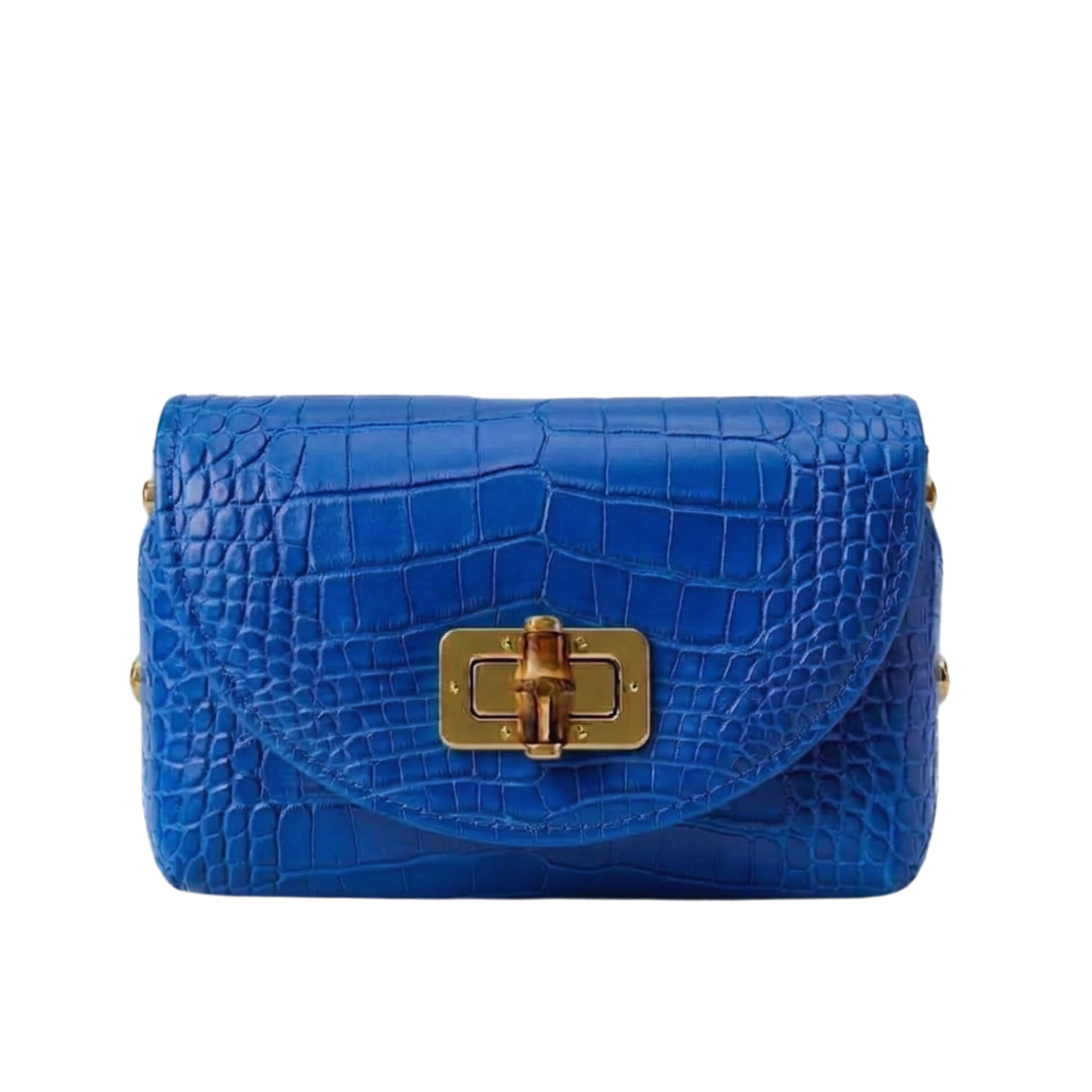 Borsa Fashion Week in pelle stampa cocco Made in Italy – vista frontale - Blu