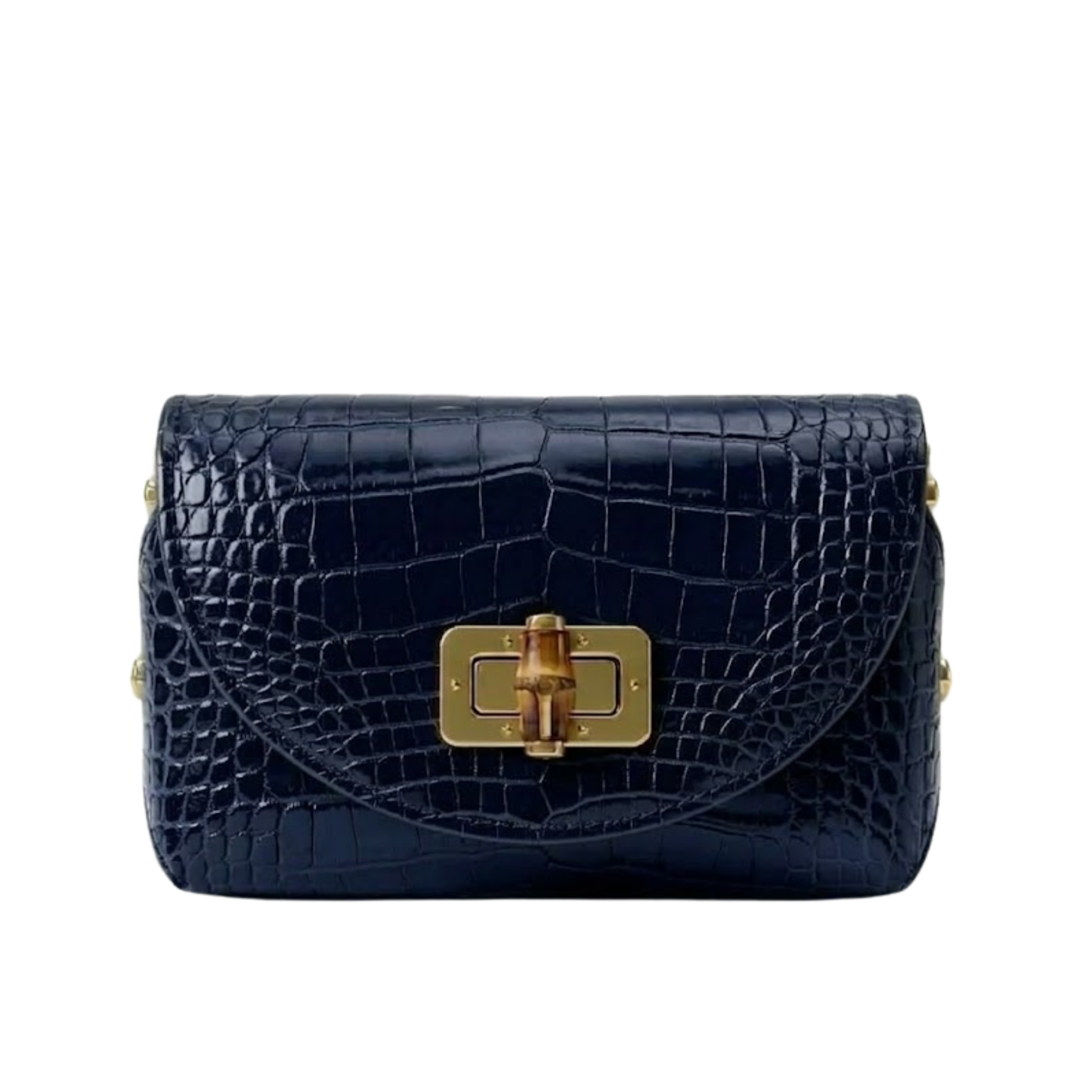 Borsa Fashion Week in pelle stampa cocco Made in Italy – vista frontale - Blu Navy