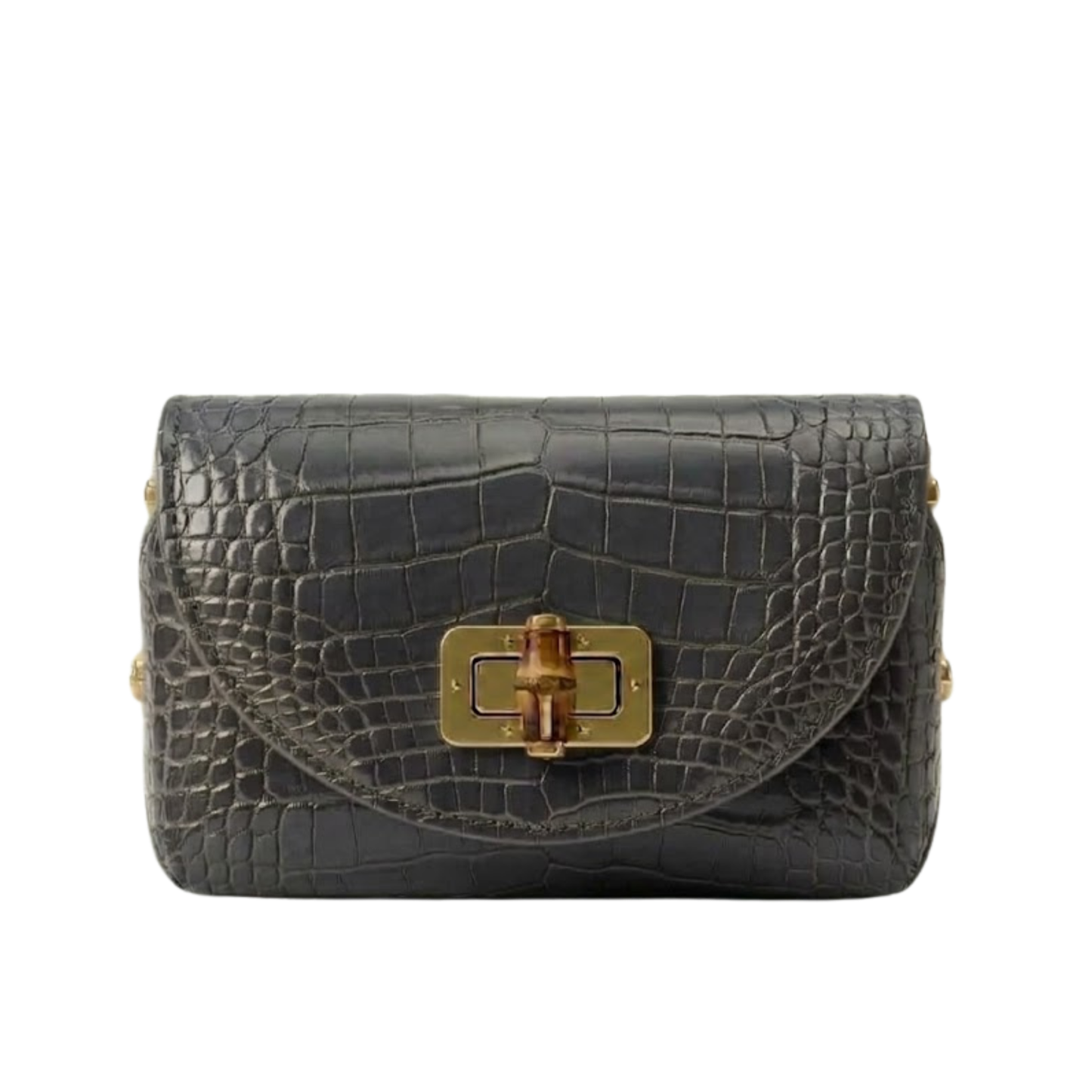 Borsa Fashion Week in pelle stampa cocco Made in Italy – vista frontale - Grigio