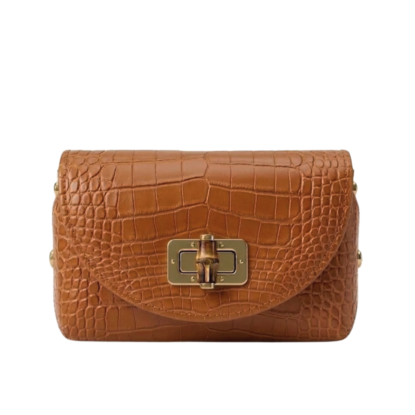 Borsa Fashion Week in pelle stampa cocco Made in Italy – vista frontale - Marrone