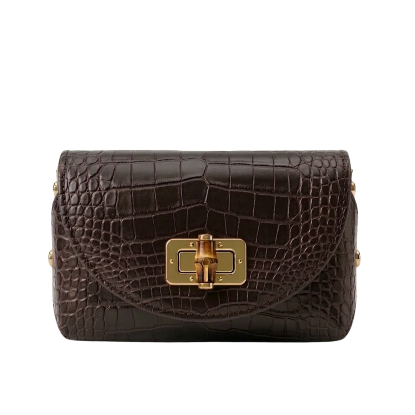 Borsa Fashion Week in pelle stampa cocco Made in Italy – vista frontale - Marrone Scuro