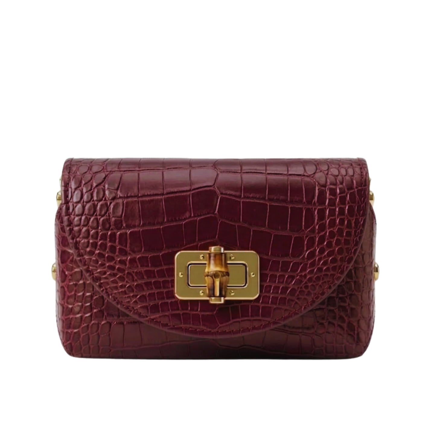 Borsa Fashion Week in pelle stampa cocco Made in Italy – vista frontale - Rosso Bordeaux