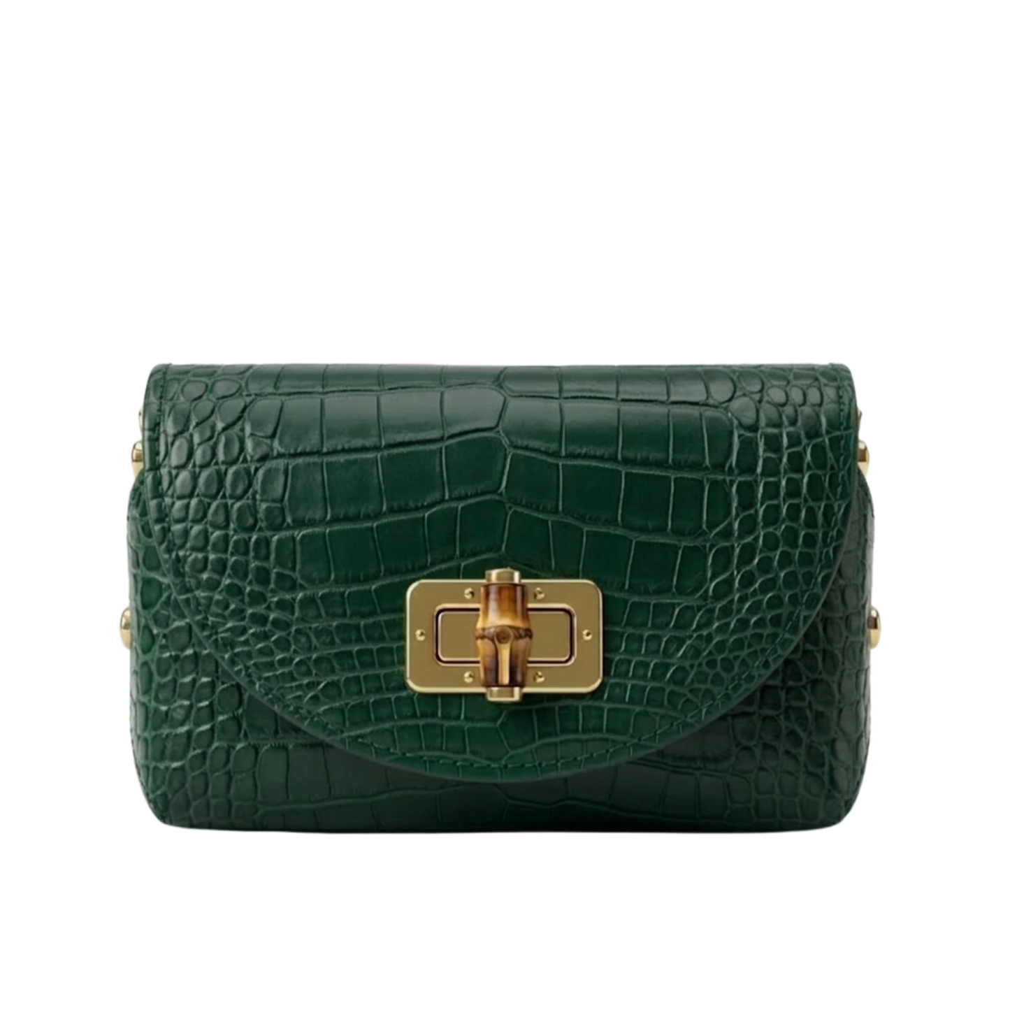 Borsa Fashion Week in pelle stampa cocco Made in Italy – vista frontale - Verde Scuro