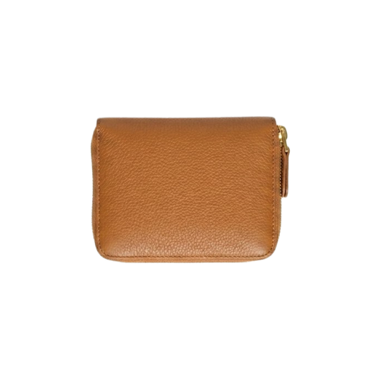 Portafoglio in vera pelle made in italy a zip - marrone