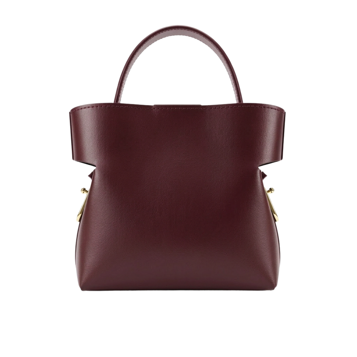 Borsa Sleek in vera pelle Made in Italy – vista frontale - Bordeaux
