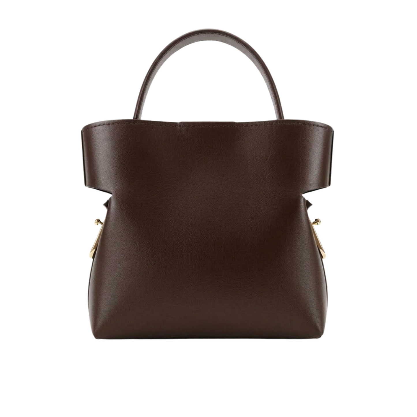 Borsa Sleek in vera pelle Made in Italy – vista frontale - Marrone Scuro