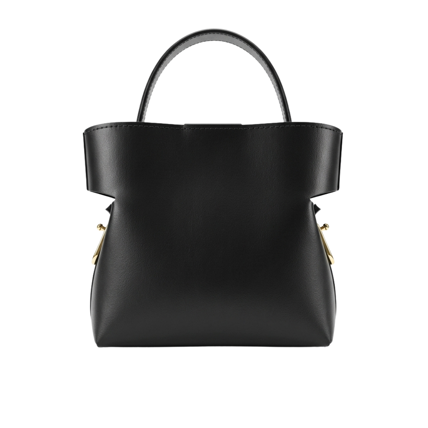 Borsa Sleek in vera pelle Made in Italy – vista frontale - Nera
