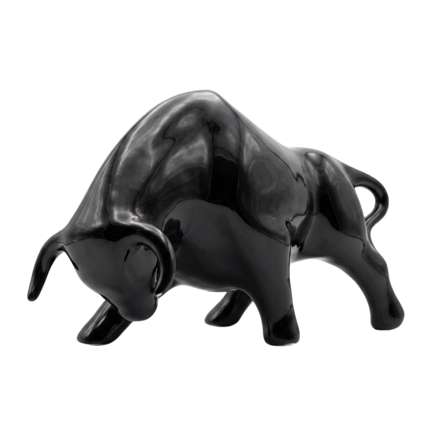 Statuina ceramica Made in italy a forma di toro frontale